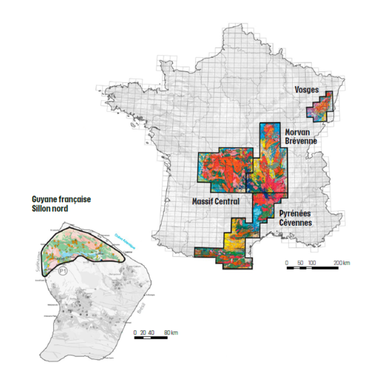Prélèvements sédiments de ruisseau, France, géochimie